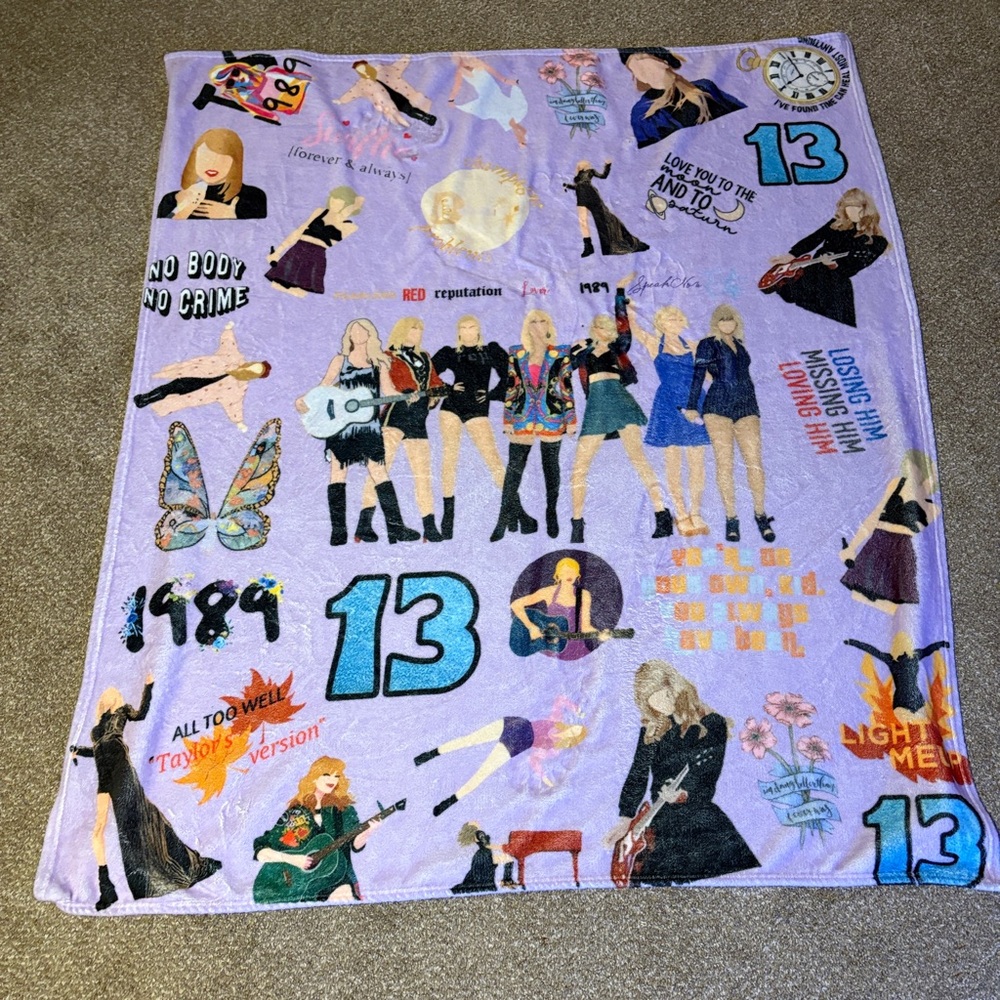 Taylor Swift Eras Blanket Throw – Swiftie Room Decor – Soft Fleece